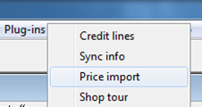 "Plug-ins" -> "Price import"