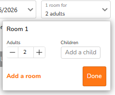 Выбор количества туристов